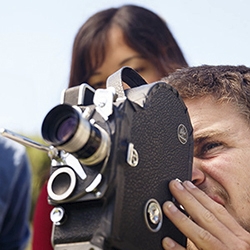 Student using camera