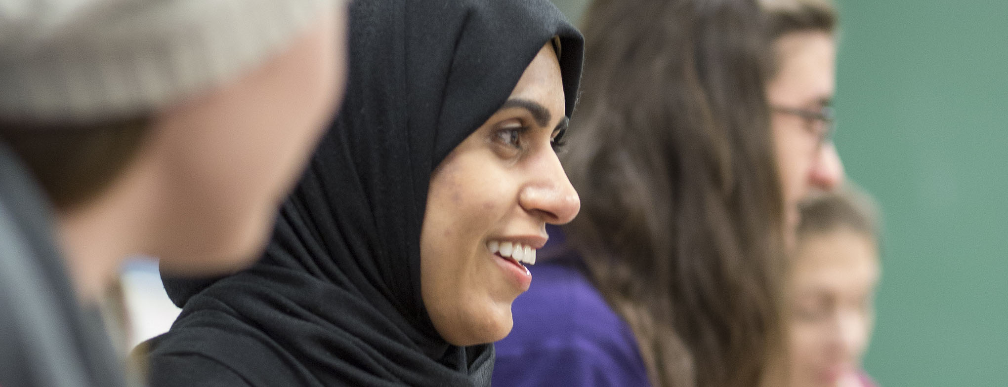 Muslim woman in classroom