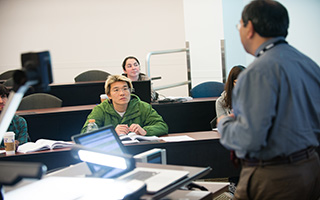 Students paying attention in class