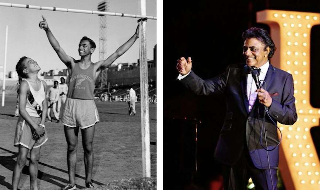 Singer Johnny Mathis, young and old