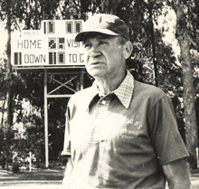 B&W Photo Of Vic Rowen On The Field