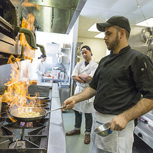 Chef cooking a meal