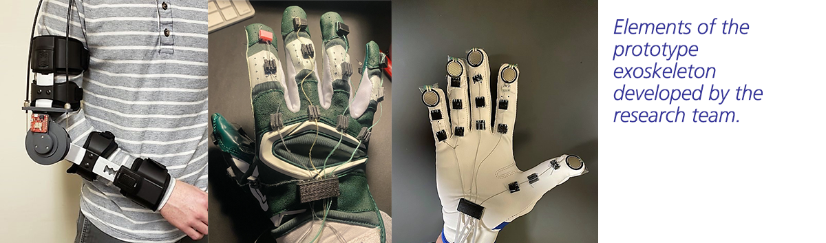 Elements of the prototype exoskeleton developed by the research team.