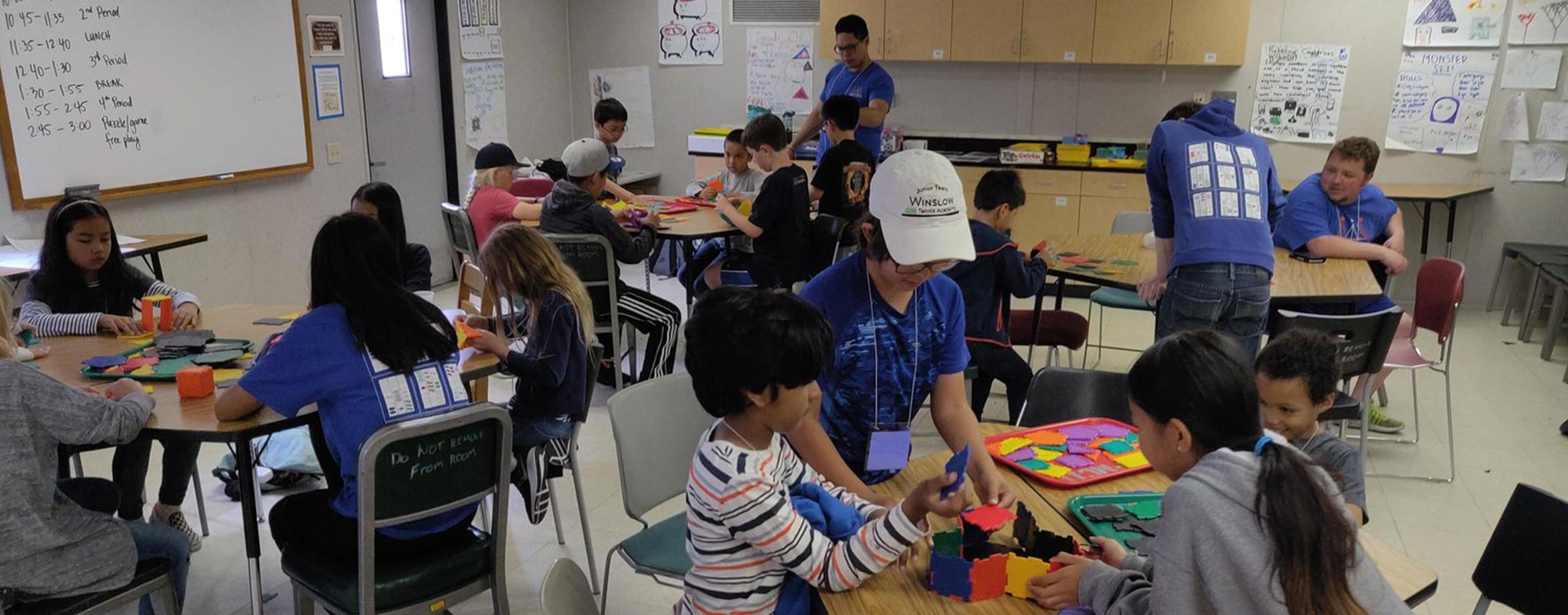 SFSU Math Circle members helping children learn