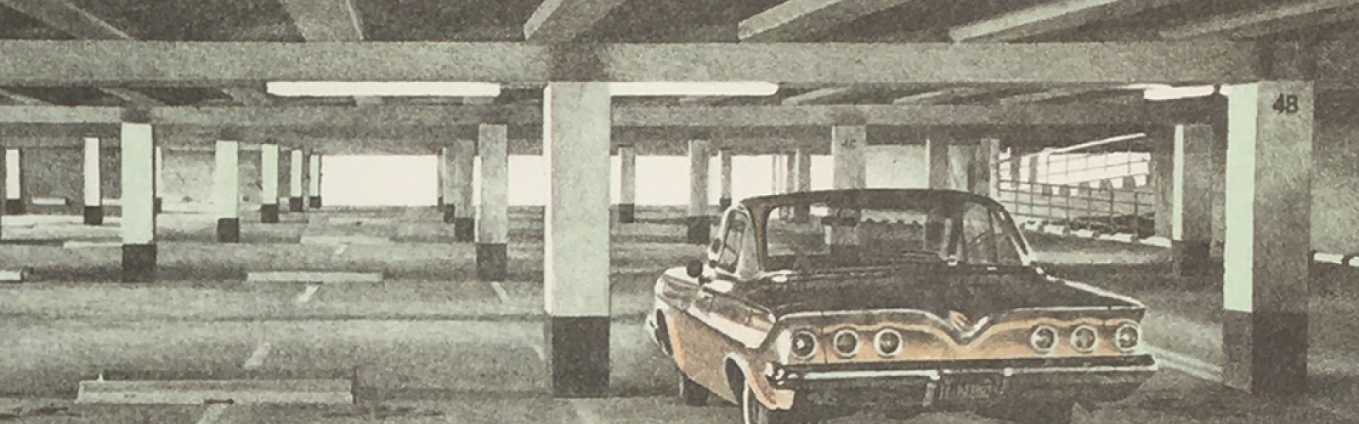 Impala car in garage artwork