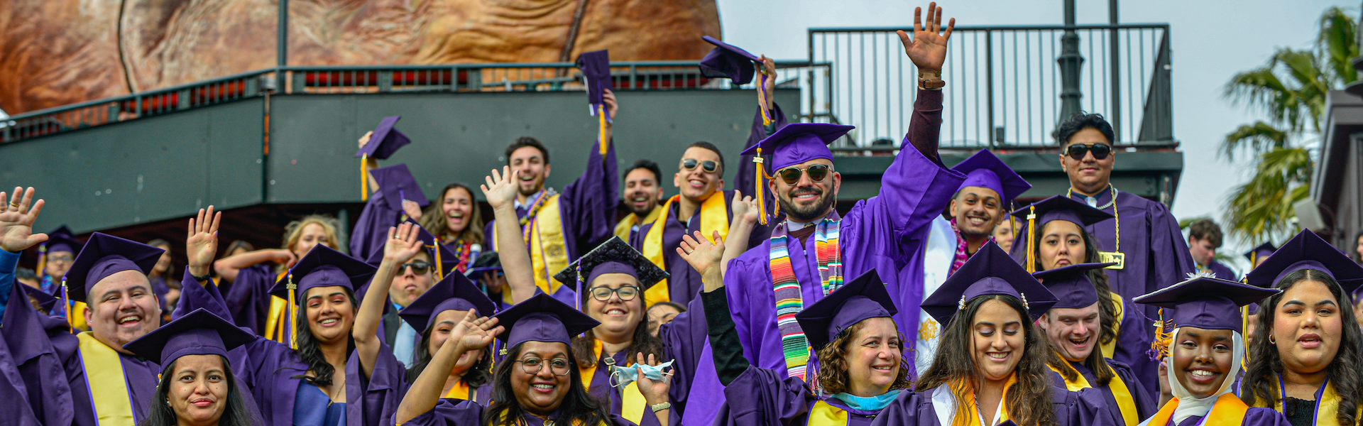 San Francisco State University students cheering during commencement