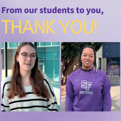 Thank you video from SFSU students to donors