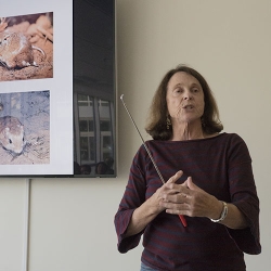 Randall presenting her work