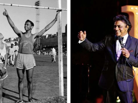 Singer Johnny Mathis, young and old
