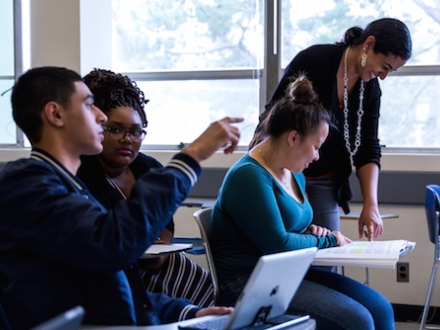 Students learning in a classroom